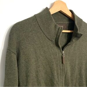 Tasso Half Zip Elba for Macy’s Green Quarter Zip Sweater Size XL 100% Cotton